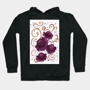 Maroon and Gold Flowers Hoodie